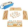 KINDLUME Rummy Okey Con Numeri - Gioco Da Tavolo Strategia, Porta Carte Da Gioco, Rummy Gioco Da Tavola, 114 Portacarte & 4 Portacarte, Gioco Viaggio per 2-4 Giocatori, Famiglia e Amici (Amarillo)