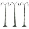 Evemodel 3pcs modellismo ferroviario HO scala 1: 87 luci a due teste luci a traliccio lampada a binario