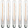 ZFQ 5x Lampadina a LED Edison E27 T30 4W Nostalgica Retrò Tubolare Lampadina, Sostituisce Lampadine Alogene da 40W, 400lm Bianco Caldo 2700K, 220-240V, Non dimmerabile