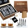 Exreizst Marito Set Whisky Set di Bicchieri da whisky Regalo Uomo 2 Bicchieri in whisky, Natale Regalo regali di anniversario di fidanzamento del matrimonio marit