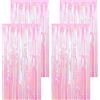 BDHYYM 4 Pezzi Arcobaleno Tende Metalliche Feste con Frange Scintillanti Decorazione Lamina Glitter Autoadesiva Tende Metalliche Colorate per Matrimoni Festa Compleanno Baby Shower (1mx2m)