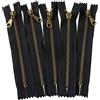 Aerzetix - C61374 - Set di 5 Cerniere Non separabili 16cm in Metallo con tiretto Decorativo - Cerniera Lampo - Nero - cursore pelletteria Cucito Gonna Abiti Pantaloni merceria