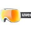 Uvex downhill 2100 CV, occhiali da sci unisex, con miglioramento del contrasto, senza distorsioni ottiche e appannamenti, white matt/orange-green, one size