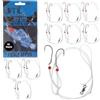 UNCLE MO'S SALTWATER TACKLE Confezione da 10 rig da pesca per spigola per acqua salata - Uncle Mo, attrezzatura da pesca Hi/Lo Fierce Serie 3/0, legata a mano 27,2 kg Heavy Duty, Croaker, Fluke & Porgy Rigs, 36,3 kg girevole