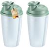 Westmark 2 bicchieri per mescolare e agitare con scala graduata - Pratico shaker con disco di miscelazione rimovibile e beccuccio richiudibile, 0,5 l, plastica senza BPA, 243522EM