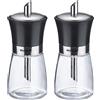 Westmark 2 Dispenser per zucchero Blacky - Ideale per la ristorazione o per la casa, 190 ml, Vetro/Acciaio inossidabile/Plastica - Trasparente/Nero/Argento, 635922E3