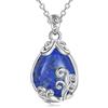 POPLYKE Collana con ciondolo a goccia in filigrana in argento Sterling per le donne, 1*0.51 inches, Argento sterling, Lapislazzuli