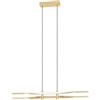 Eglo Lampada a sospensione LED Colmeal, illuminazione a sospensione a forma di barra per tavolo da pranzo, luce da soffitto in metallo ottone, luce calda, L 76 cm