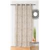 Linder - Tenda in tessuto Upcyclé - Tessuto e tinto in Francia - Stile etnico - Finitura occhielli colore canna di fucile - Colore beige e bianco - Dimensioni 140 x 260 cm - Collezione Nairobi