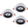Eglo Set 3 faretti LED da incasso Calonge RGB, spot da soffitto piatto | con telecomando, dimmerabile, plastica nero-bianco, cambio colore, bianco caldo-freddo, Ø 9,8 cm