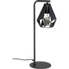 Eglo Carlton 5 - lampada da tavolo decorativa, vintage, comodino | con paralume, soggiorno, in metallo di colore nero, attacco E27