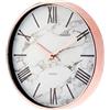 mDesign Elegante Orologio da Parete con lancette pregiate - Orologio da Muro con Numeri Neri e quadrante in Motivo marmoreo - Decorazione Vintage per Cucina, Soggiorno e Ufficio - Oro Rosato