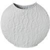 DRW Vaso da tavolo con forma rotonda in metallo bianco 30x32x12 cm