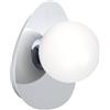 Eglo LED lampada da parete Castrivido, illuminazione bagno, luce parete in | metallo cromato con sfera di vetro bianca, incl. lampadina G9 luce calda, IP44