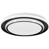 Eglo LED plafoniera Moschetta, lampada da soffitto rotonda con telecomando, per corridoio e camera, metallo nero e plastica bianca, luce calda e fredda, Ø 40 cm