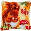 VERVACO Kit Latch Hook Cuscino Scoiattolo autunnale Kit Gancio Di Chiusura Tappeto 40 x 40 cm Set Ricamo Principianti Casa Decorazioni Attività Creative Adulti Hobby Rilassanti Gobelin Cuscino