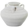 DRW Vaso da tavolo con manici in ceramica grigio sabbia 27x32x32 cm