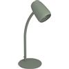 Eglo Carlo - Lampada da tavolo, comodino con braccio flessibile, scrivania, in metallo colore verde, attacco E14