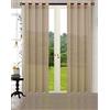 Primavera Uni 20332CN - Set di 2 tende trasparenti con occhielli, altezza x larghezza 245 x 140 cm, con chiusura a cordoncino, colore: sabbia