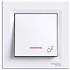 Asfora - Campanello con LED, Pulsante, Interruttore, Spina, completo, Schneider Electric, Bianco, nuovo