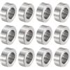 sourcing map 12 distanziatori in acciaio inossidabile, foro da 12 mm x diametro esterno 20 mm x lunghezza 8 mm, boccola a vite, finitura liscia, distanziatori rotondi in metallo per viti, bulloni e