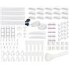 SOULWIT Kit di Gestione dei Cavi,4 manicotti per cavi,57 clip per cavi,7 supporti per cavi,10 supporti per fascette,100 fascette per cavi,20+2 fasce per cavi per TV PC Computer sotto la scrivania.