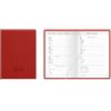 Idena 12055 - Agenda tascabile DIN A7 2026, 1 settimana su 2 pagine, con copertina Balaton in rosso, nastro segnalibro e perforazione angolare