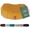 #DoYourYoga Cuscino/Blocco Yoga mezzaluna Zafu Ganesh con pula di farro biologico (KBA) copertura lavabile 100% cotone, 45 x 30 x 14 cm, cuscino da meditazione/seduta
