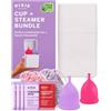 Pixie Cup Pixie Coppetta Mestruale con Sterilizzatore - La Coppetta Riutilizzabile Più Morbida e Confortevole - Elimina il 99,9% dei Germi con Vapore - Sterilizza in 3 Minuti