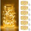 btfarm 6 pezzi/3 modalità Catena luminosa a LED a batteria Piccola, 2 m, 20 LED, catena luminosa a batteria, mini catena luminosa a batteria per feste, Natale, fai da te, matrimoni, decorazione per
