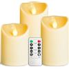 OSHINE LED Candele finte in plastica per esterni, confezione da 2, colore avorio,a batteria, con telecomando e timer candele finte elettriche, per campeggio, decorazione, feste (D3 H6)