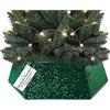 DECO EXPRESS Gonna per Albero di Natale, Sequin Coprire Base Albero, Collare Scintillante per Decorazioni Natalizie Festa 68 x 25cm (Verde Sequin)