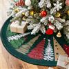 Lanpn Tappeto Sotto Albero di Natale Copribase Albero 90cm, Grande Velluto Copertura Base Tappetino Copri Base Piede Gonna per la Decorazioni per interni per feste invernali in casa (Verde)
