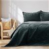 RESTILO AmeliaHome Copriletto 260 x 280 cm Antracite Argento Trapuntato Double Face Velluto Laila