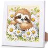 luckyarina Faultier Diamond Painting per bambini con cornice - Diamont Art immagini bradipi animali Diamond Painting bambini dai 4 6 8 10 anni come regalo per decorazione della casa (18 x 18 cm)