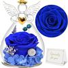 Sunia Rosa Eterna Regalo Donna, Rosa Stabilizzata con Figurine Angelo Regalo Mamma, Angelo Custode Regalo Donna Compleanno, Regali per Lei, Regalo Mamma Nonna Natale San Valentino Festa della Mamma