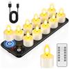 PChero Tea Light Candele Led, 12pcs Bianche Candele Tealight Luci a Led Batteria Natalizie Decorative Galleggianti Finte Piccolo Elettriche Effetto Reale Per Halloween Natale Decorazioni Casa