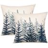 ZWJD Cuscini Natalizi per Divano 2 Pack Federe Cuscini Natalizi Lino Cuscini per Divano per Natale Decorazioni Casa Federe Cuscini Divano 40x40