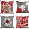Homefeelzydys federe per cuscino 45x45 set di 4 federe per cuscino quadrato decorativo floreale moderno federa per cuscino margherita grigio decorativo per cuscino floreale per arredamento esterno casa divano