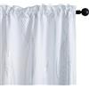 GIRASOLE HOME® Coppia Tende Oscuranti Termiche Morbide Fantasia Onde Argentate Tenda Isolante per Soggiorno Camera e Interni 2 Pannelli con Tasca (70x235cm, Bianco)