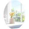 TSKDKIT Specchio da Parete 40 x 30 cm Specchio Adesivo Senza Cornice HD in Vetro per Pareti, Specchi Autoadesivi per Bagno, Ante Armadio, Corridoio, Camera da Letto (Ovale)