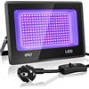 CREATESTAR 100W Faretto UV LED,IP67 Impermeabile Luce Nera UV,385-400nm LED Luce Nera, Lampada uv Con Interruttore per Halloween, Pittura Del Corpo, Poster Fluorescente, Bar, Acquario(1PC)