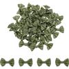 QUARKZMAN 50pz Fiocchi Verdi Oliva 1.5 x 1 Mini Fiocco in Raso per Creazioni Artigianali, Fiocco in Raso per Cucito Fai da Te, Scrapbooking, Regalo di Nozze, Decorazione Casa