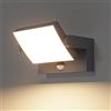 Klighten 35W Applique Esterno/Interno con Sensore di Movimento, Lampade da Parete LED Orientabile IP65 Luci da Parete in Alluminio per Ingresso Terrazza, Antracite, 2500LM, Bianco Caldo 3000K