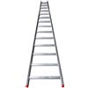 AgriEuro Premium Scala agricola conica professionale in alluminio S110L14, 14 gradini, 4 m - Altezza stimata operativa 5 m