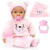 Bayer Design 94230AA Bambola per bambini, piange lacrime vere, occhi addormentati, corpo morbido, accessori, 42 cm