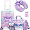 HTgroce Valigia Bagaglio a Mano, Trolley Bambino Borsone da Viaggio con Borsa Piscina Bambina, Bagaglio per bambini