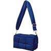 NAARIIAN Borsa a tracolla in nylon imbottito in tessuto borsa designer crossbody dupes donna giù borsa, Blu navy, Small