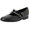 Clarks Finja Bar Y. Childrens Black Leather, 6