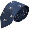 King & Priory Cravatta Mucca Ricamata Blu Navy, Blu, Taglia unica